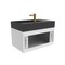 Castello Usa Amazon 30-inch White Right Vanity Set with Black Top and Gold Handles CB-MC-30W-GLD-2056R-BL - alternate 3